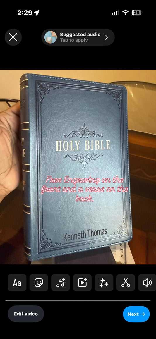 KJV Holy Bible, Giant Print Standard Size Faux Leather Red Letter Edition - Graduation gift Engraved Bible, Personalized Bible, Baptism Gift