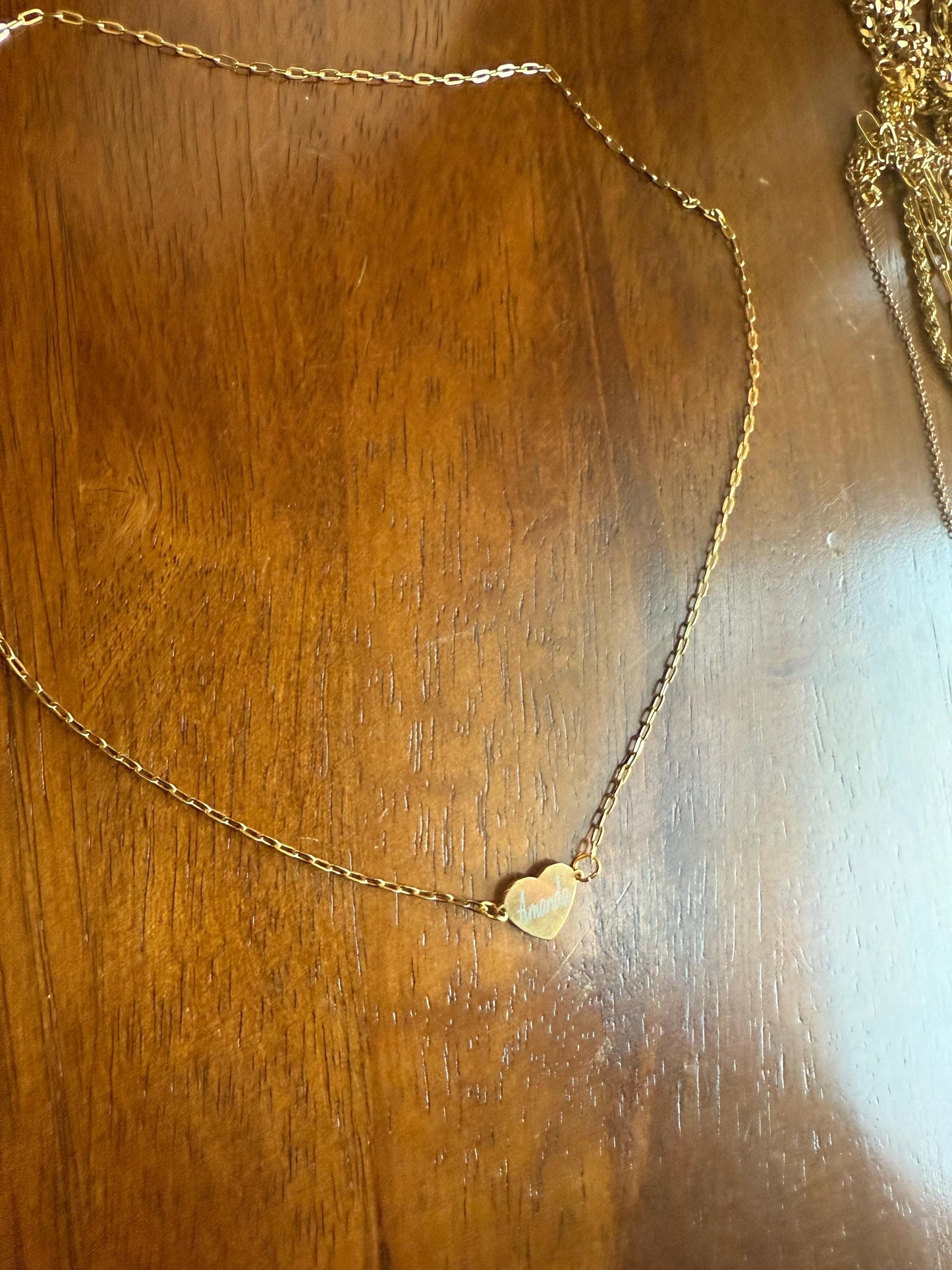 Personalized Heart choker necklace