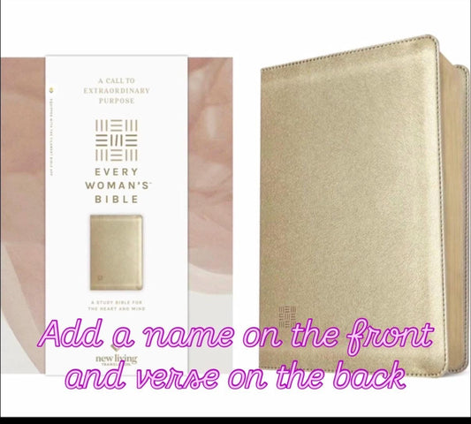 Personalized NLT filament Gold Red letter leather soft Bible