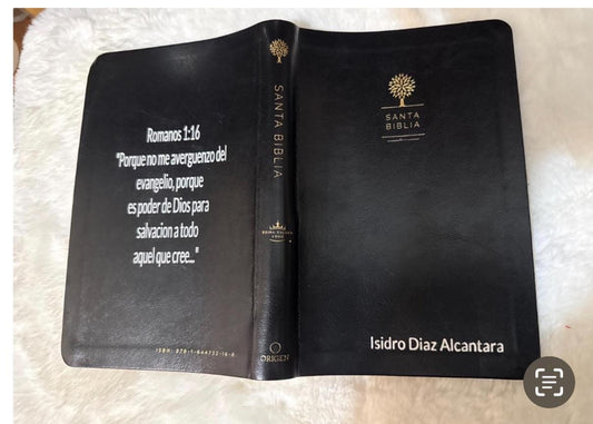 Personalized Biblia Reina Valera 1960 letra grande. Símil piel negro, índice, tamaño manual / Spanish Bible RVR 1960. Handy Size, Thumb Inde