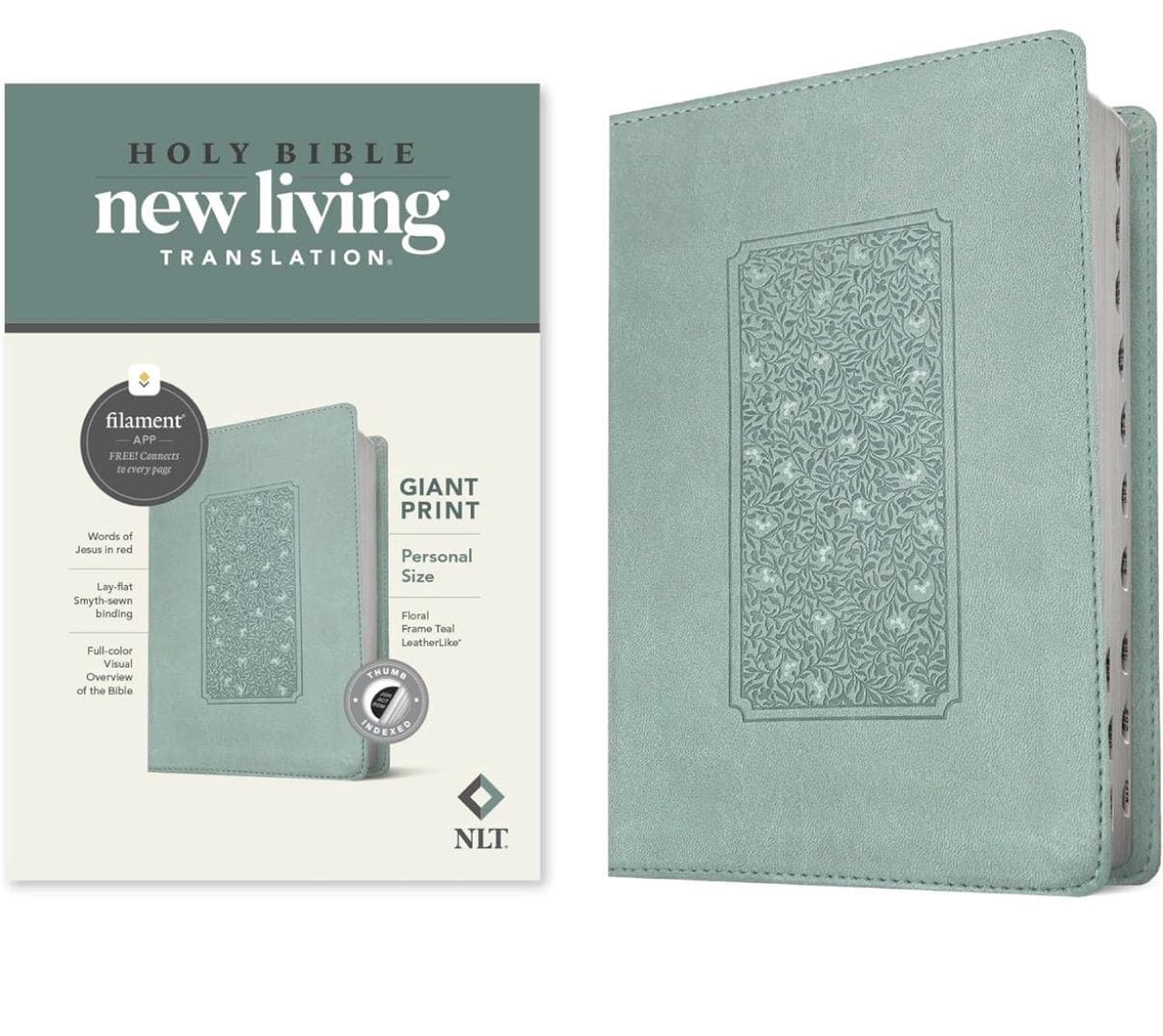 Personalized NLT giant print , red letter , thumb index Bible