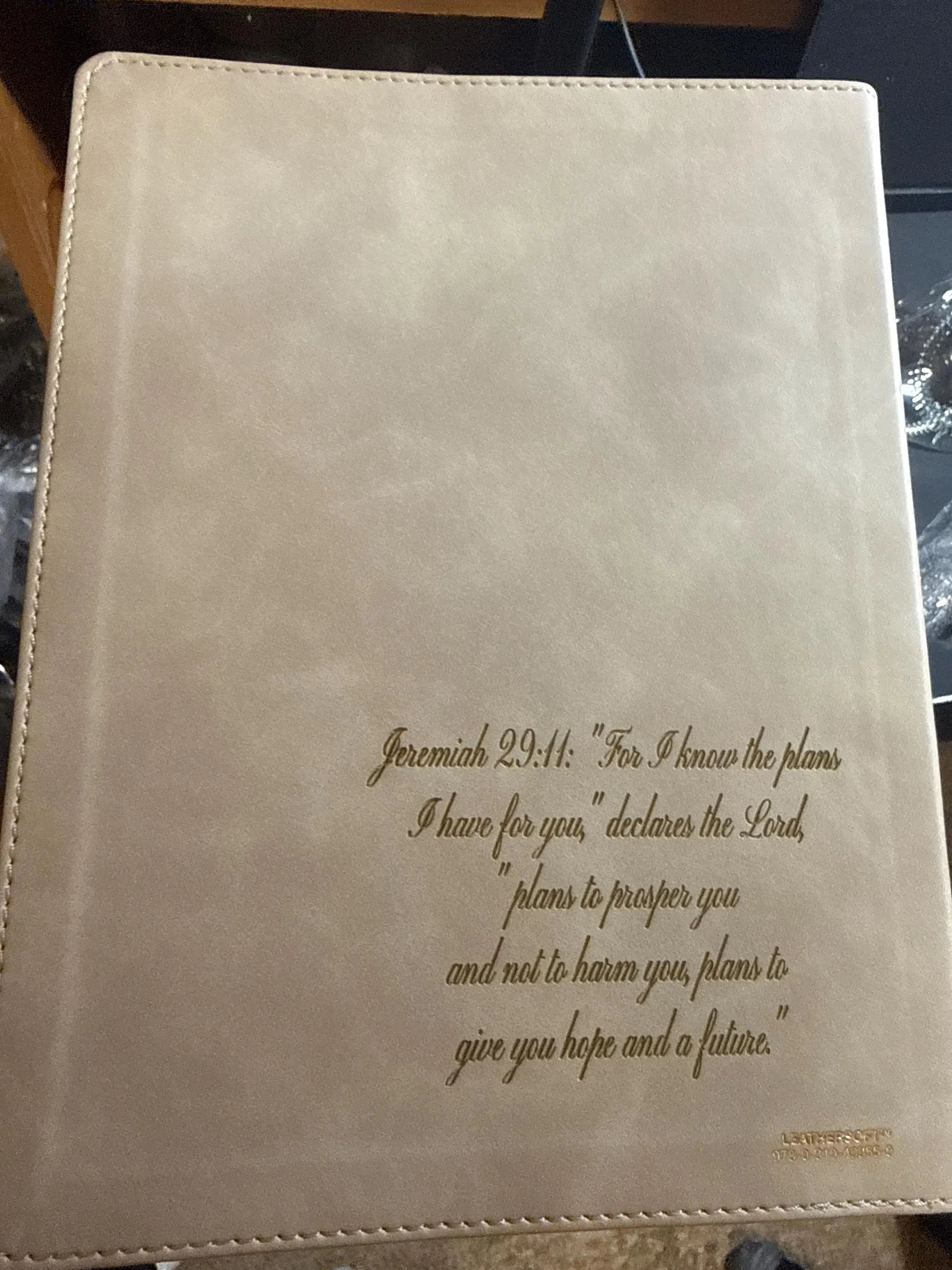 Personalized Jesus Bible ESV Edition - Stone LeatherSoft, Journaling