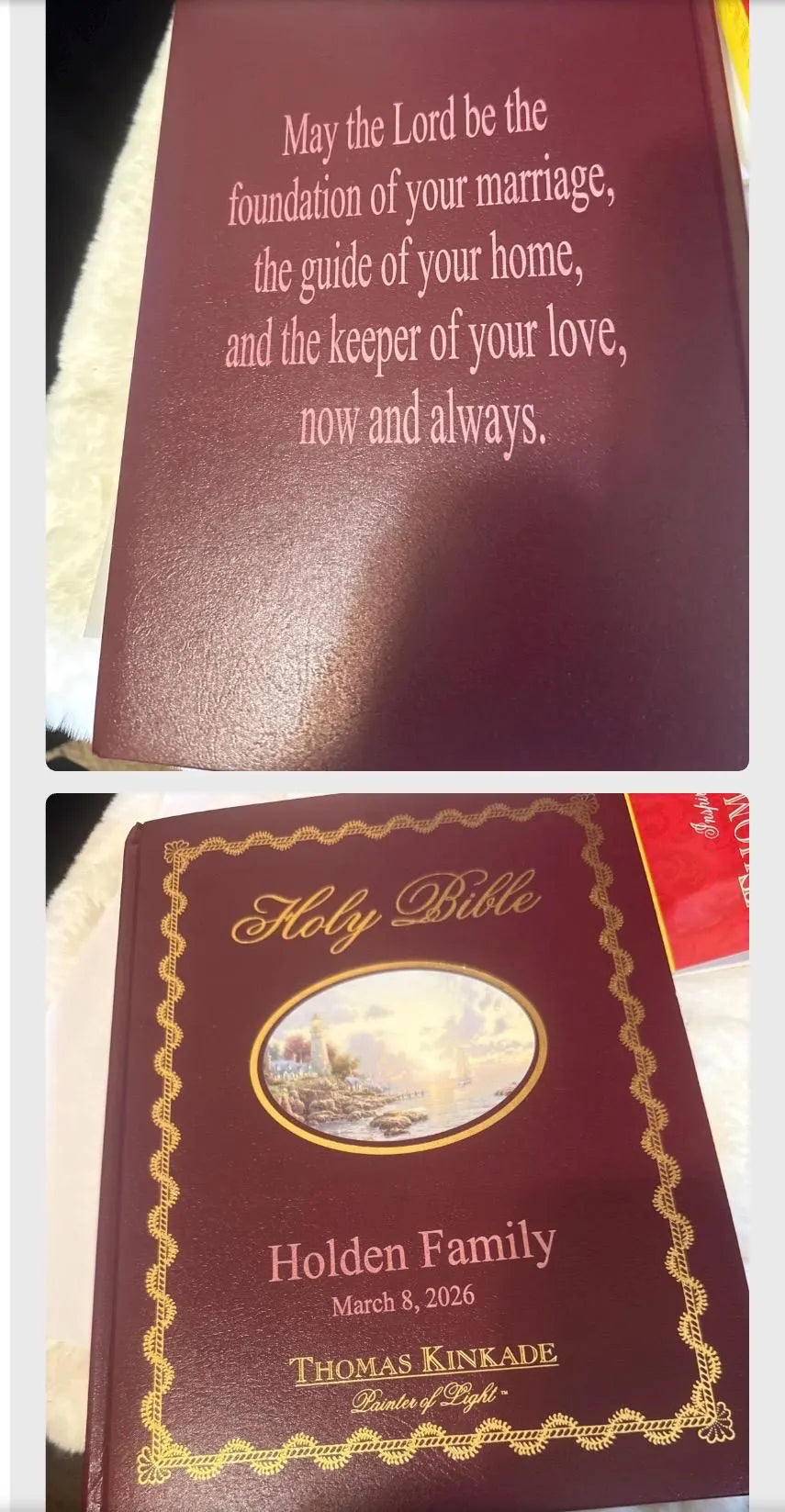 Biblia familiar personalizada (NKJV) – Regalo de recuerdo con nombre y versículo grabados a medida