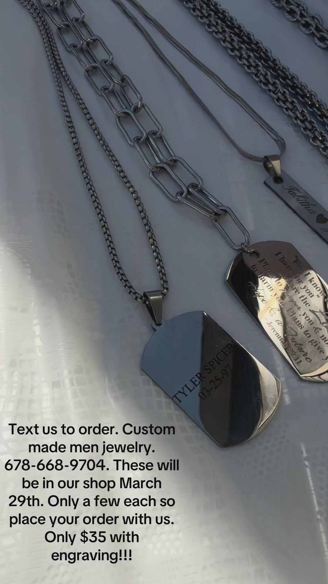 Stainless Steel Lasered Men Necklaces