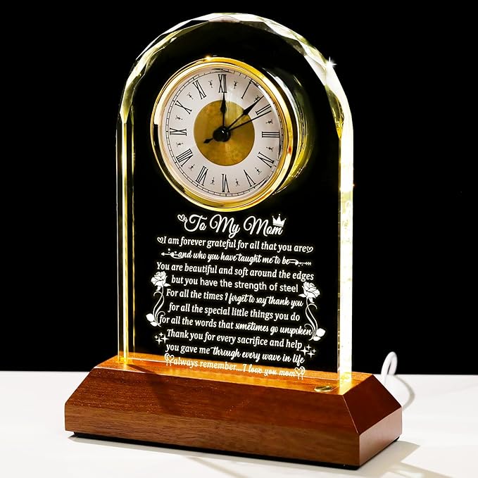 Personalized Wooden clock on base, Graduation, Son, Daughter, Mom, Retirement, Anniversary, Boss, Dad